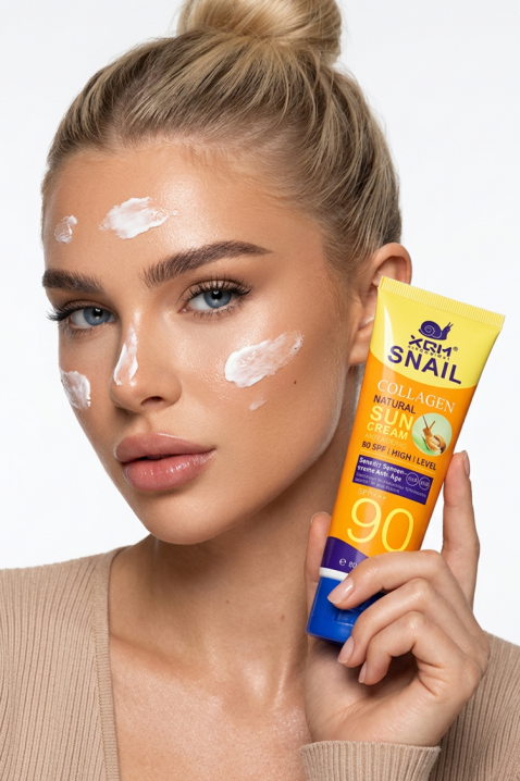 Krema za sunčanje sa SPF 90 i puževim kolagenom XQM Snail Collagen Natural Suncream 80 mlIVET.RS - Nova Kolekcija