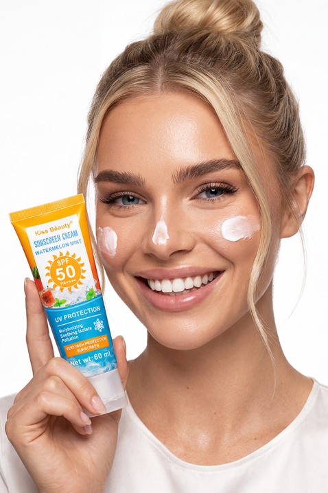 Hidratantna krema za sunčanje za lice i telo Kiss Beauty Watermelon Mint SPF 50 PA++++IVET.RS - Nova Kolekcija