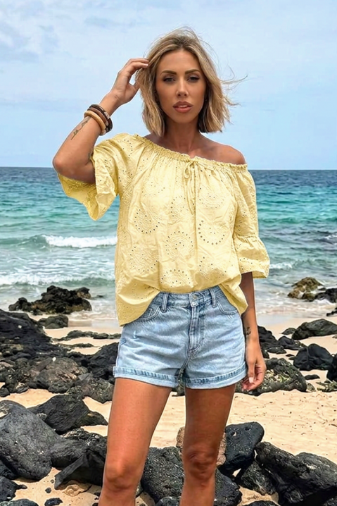Ženska bluza sa golim ramenima u boho stilu LATENA YELLOW, Boja: žuta, IVET.RS - Nova Kolekcija