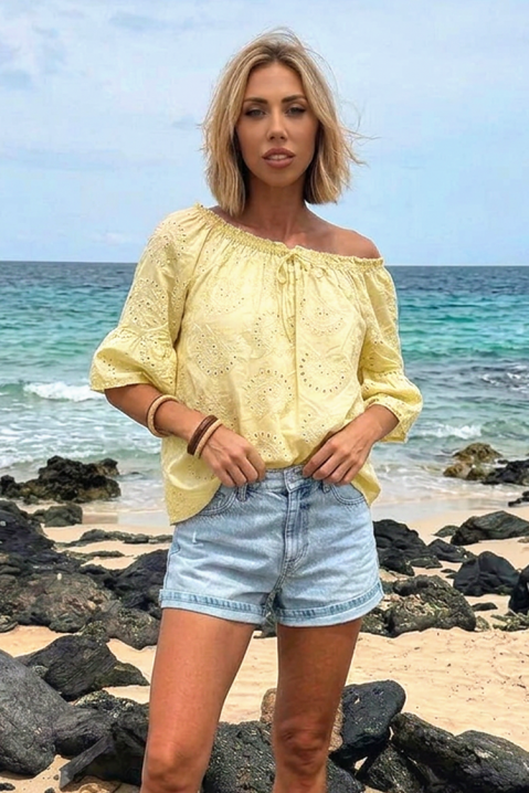 Ženska bluza sa golim ramenima u boho stilu LATENA YELLOW, Boja: žuta, IVET.RS - Nova Kolekcija