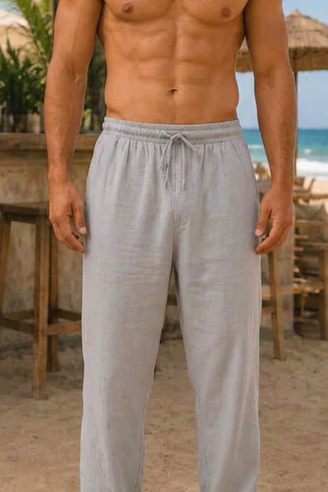 Muške široke pamučne pantalone sa elastičnim strukom AVELOR GREY, Boja: siva, IVET.RS - Nova Kolekcija