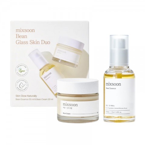 MIXSOON Bean Glass Skin Duo set za negu lica sa ekstraktom soje (Bean Essence 50 ml x 1 + Bean Cream 50 ml x 1)IVET.RS - Nova Kolekcija