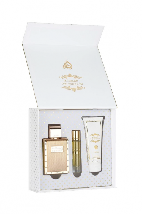 Muški arapski komplet Lattafa The Kingdom Men Edp 100 ml + Edp 12 ml + Shower Gel 100 mlIVET.RS - Nova Kolekcija