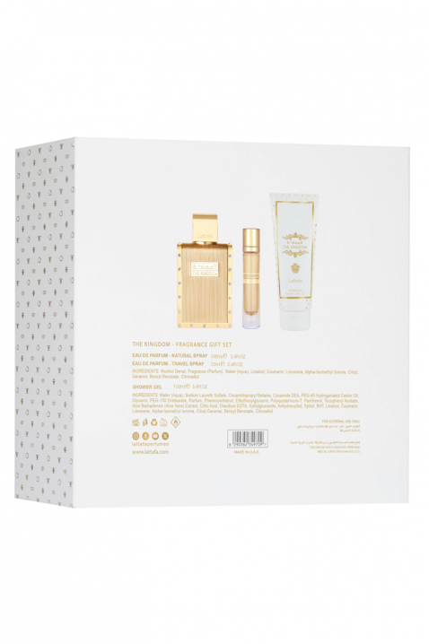 Muški arapski komplet Lattafa The Kingdom Men Edp 100 ml + Edp 12 ml + Shower Gel 100 mlIVET.RS - Nova Kolekcija