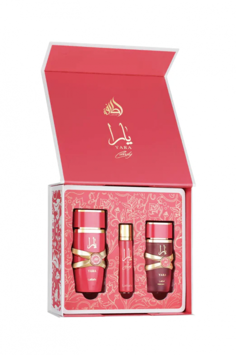 Ženski arapski komplet Lattafa Yara Candy Edp 100 ml + 12 ml Edp + Hair Mist 50 mlIVET.RS - Nova Kolekcija