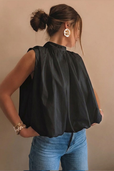 Elegantni ženski top sa otvorenim leđima i mašnom NERINITA BLACK, Boja: crna, IVET.RS - Nova Kolekcija