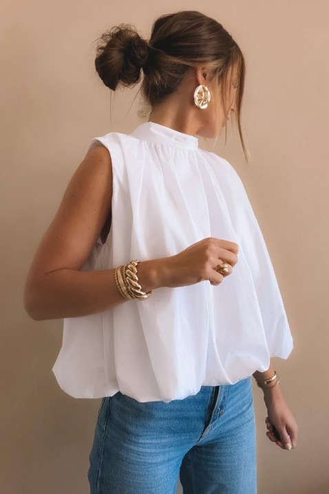 Elegantni ženski top sa otvorenim leđima i mašnom NERINITA WHITE, Boja: bela, IVET.RS - Nova Kolekcija