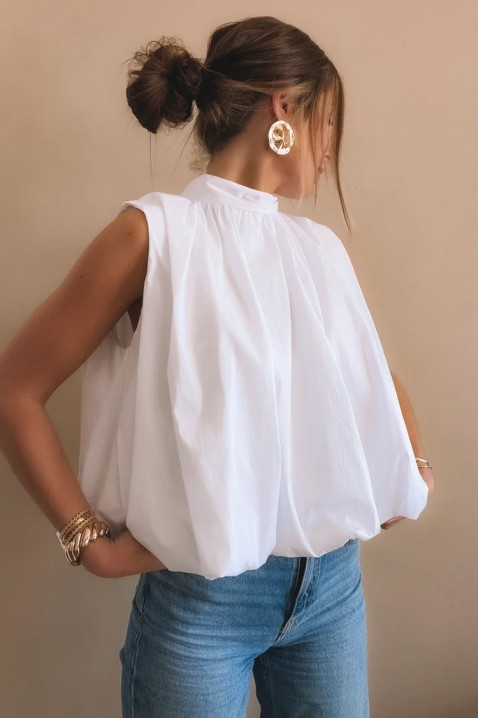 Elegantni ženski top sa otvorenim leđima i mašnom NERINITA WHITE, Boja: bela, IVET.RS - Nova Kolekcija