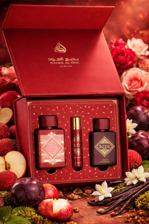 Unisex arapski komplet Lattafa Bade`e Al Oud Sublime Edp 100 ml + 12 ml Edp + Hair Mist 50 mlIVET.RS - Nova Kolekcija