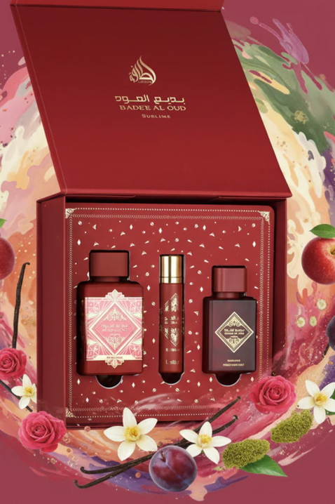 Unisex arapski komplet Lattafa Bade`e Al Oud Sublime Edp 100 ml + 12 ml Edp + Hair Mist 50 mlIVET.RS - Nova Kolekcija