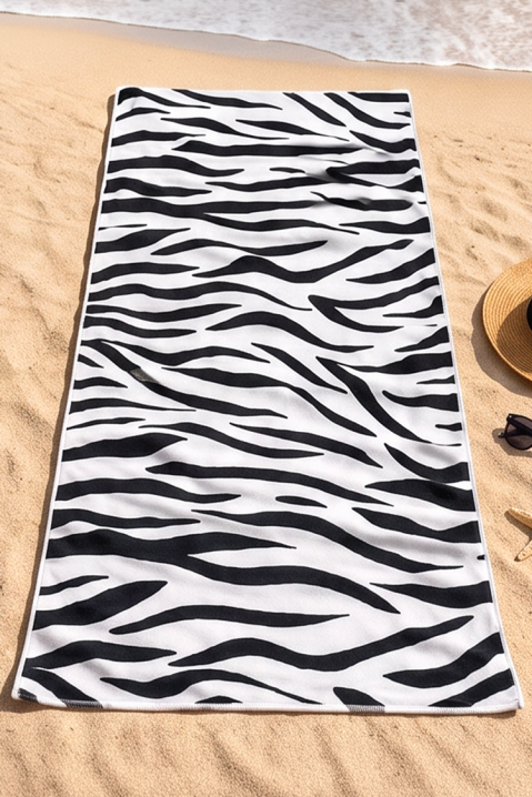 Peškir za plažu sa animal printom ADELIANA 100×180 сm, Boja: crna i bela, IVET.RS - Nova Kolekcija