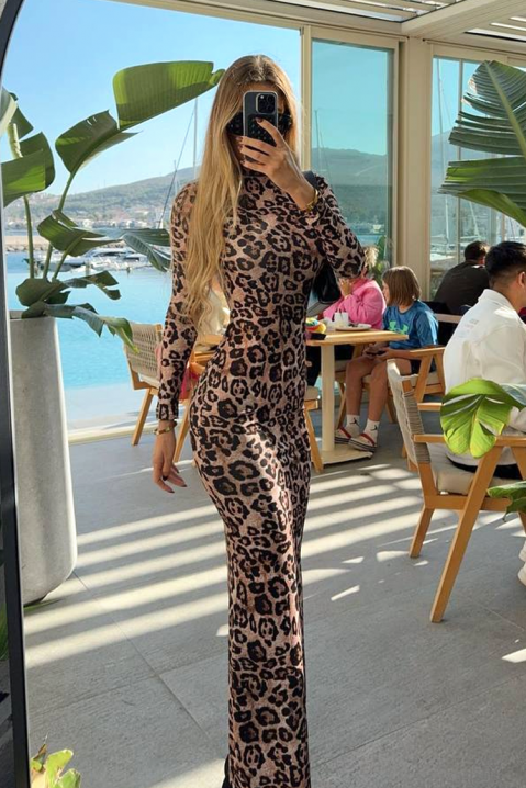 Duga haljina sa leopard printom i golim leđima LAMELITA, Boja: leopard, IVET.RS - Nova Kolekcija