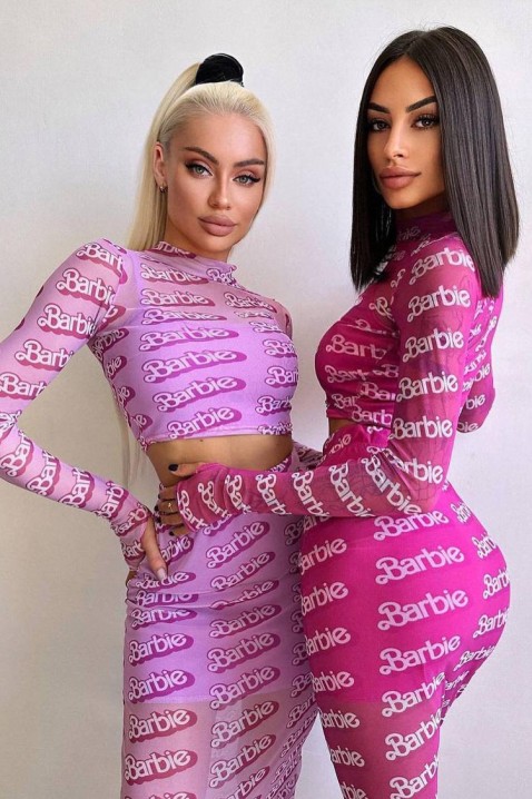 Ženski dvodelni komplet od krop topa i midi suknje BARBIETA PINK, Boja: roze, IVET.RS - Nova Kolekcija