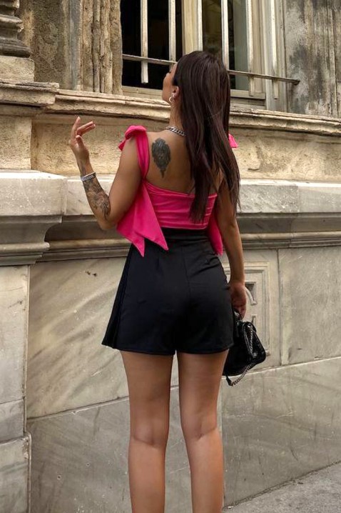 Ženski komplet sa topom sa mašnama i kratkom suknjom MILENINA PINK, Boja: roze, IVET.RS - Nova Kolekcija