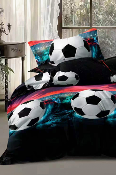 Aktuelni komplet posteljine od dve časti sa 3D printom stadiona i lopti FORMINA 140x200 cm, Boja: višebojna, IVET.RS - Nova Kolekcija