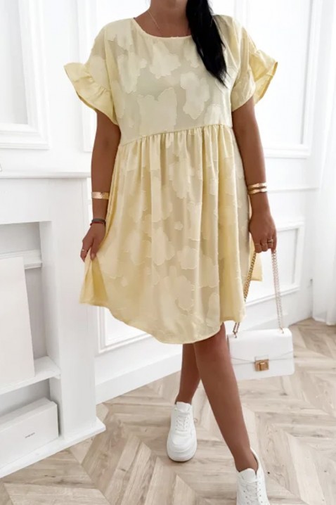 Slobodna kratka haljina sa cvetnim printom, džepovima i efekt rukavima MAJESTICA YELLOW, Boja: žuta, IVET.RS - Nova Kolekcija