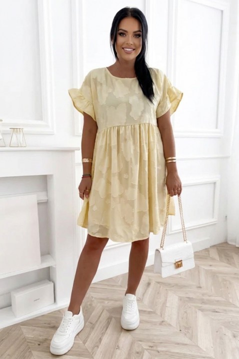 Slobodna kratka haljina sa cvetnim printom, džepovima i efekt rukavima MAJESTICA YELLOW, Boja: žuta, IVET.RS - Nova Kolekcija