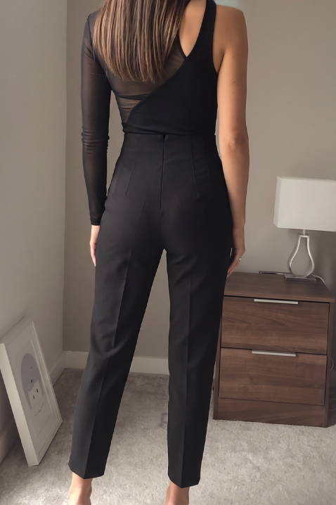 Elegantne ženske pantalone sa visokom strukom PERIETA, Boja: crna, IVET.RS - Nova Kolekcija