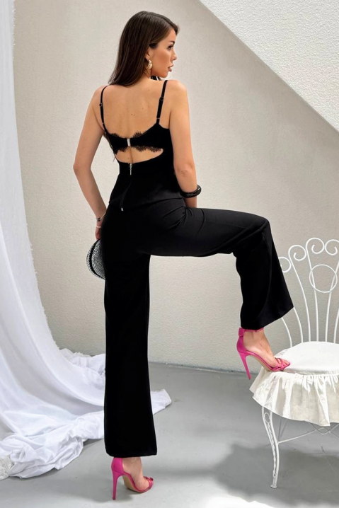 Ženski elegantni komplet sa akcentovanim leđima i čipkanim detaljima MOREZIA BLACK, Boja: crna, IVET.RS - Nova Kolekcija