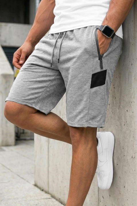 Muške sportske bermude sa kontrastnim detaljima CHRISTIANO GREY, Boja: siva, IVET.RS - Nova Kolekcija