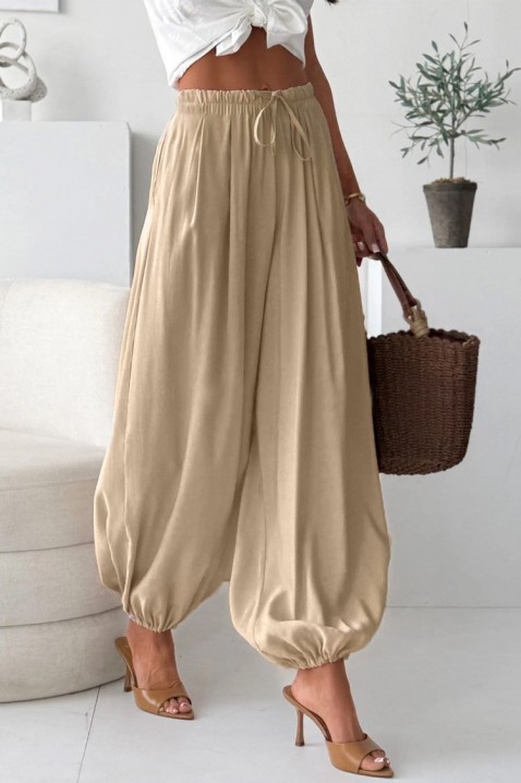 Ženske letnje pantalone balon tipa sa visokim strukom DALYNA BEIGE, Boja: bež, IVET.RS - Nova Kolekcija