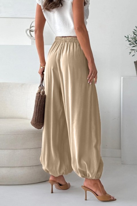 Ženske letnje pantalone balon tipa sa visokim strukom DALYNA BEIGE, Boja: bež, IVET.RS - Nova Kolekcija