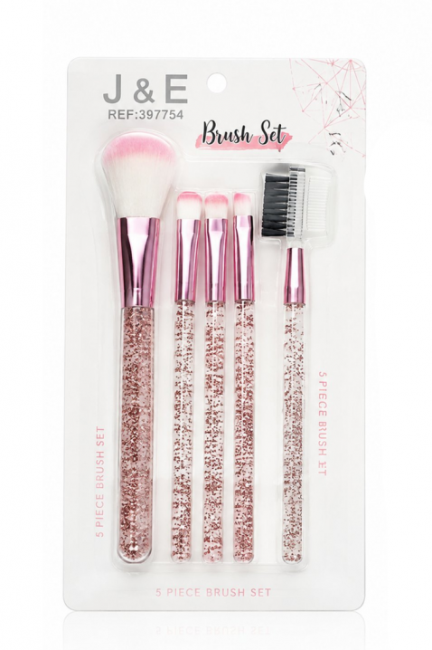 Set od pet četkica za šminku NEONISTA, Boja: roze, IVET.RS - Nova Kolekcija