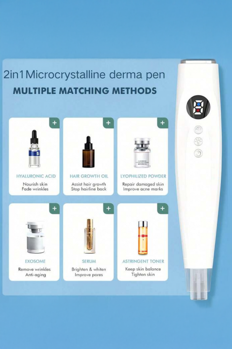 Električni uređaj za lice sa funkcijom masaže i LED svetlom sa 9 nivoa intenziteta DERMA PEN, Boja: bela, IVET.RS - Nova Kolekcija