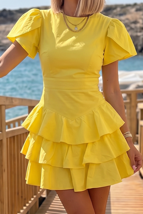 Kratka haljina sa definisanim strukom i volančićima ZOLVENA YELLOW, Boja: žuta, IVET.RS - Nova Kolekcija
