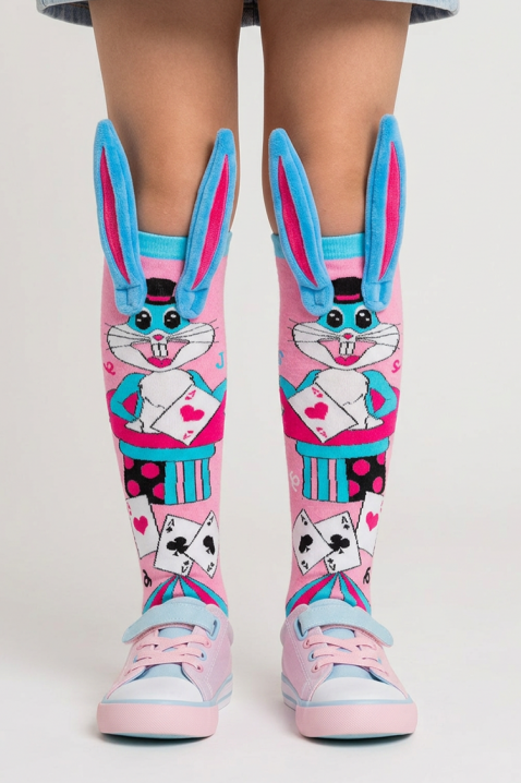 Dečije dokolenice sa 3D printom zeca sa mekim ušima MAGIC BUNNY, Boja: višebojna, IVET.RS - Nova Kolekcija