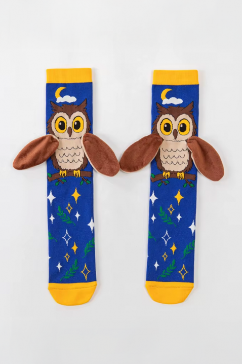 Dečije dokolenice sa 3D printom sove i mekanim krilima OWL DREAMS, Boja: plava, IVET.RS - Nova Kolekcija