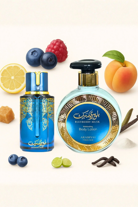 Uniseks arapski set Arabiyat Prestige Blueberry Musk EDP 100 ml + Losion za telo 300 mlIVET.RS - Nova Kolekcija