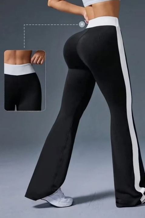 Ženske sportske pantalone uskog kroja sa visokom strukom i A krojem IVERANA, Boja: crna, IVET.RS - Nova Kolekcija
