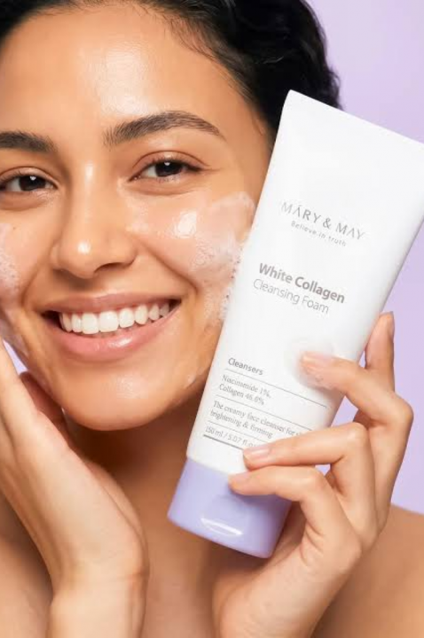 Mary&May White Collagen Cleansing Foam with Collagen and Niacinamide, 150 mlIVET.RS - Nova Kolekcija