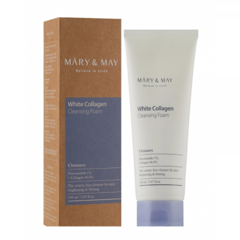 Mary&May White Collagen Cleansing Foam with Collagen and Niacinamide, 150 mlIVET.RS - Nova Kolekcija