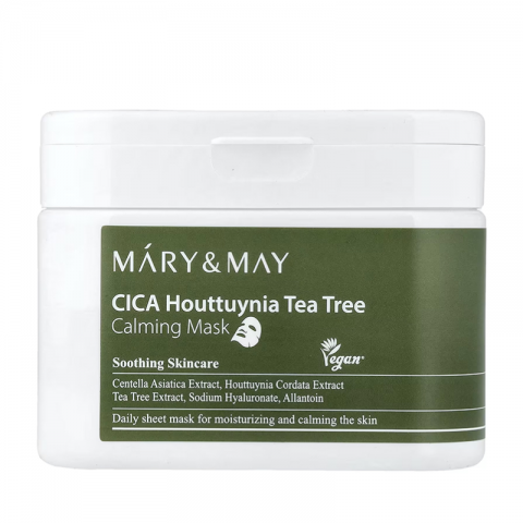 Mary&May Sheet Masks with Calming Effect CICA Houttuynia Tea Tree Calming Mask, 30 pcs * 40 mlIVET.RS - Nova Kolekcija