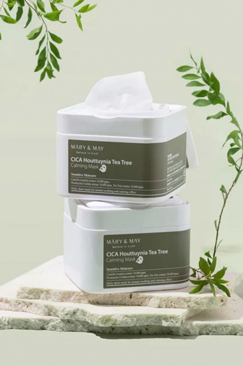 Mary&May Sheet Masks with Calming Effect CICA Houttuynia Tea Tree Calming Mask, 30 pcs * 40 mlIVET.RS - Nova Kolekcija