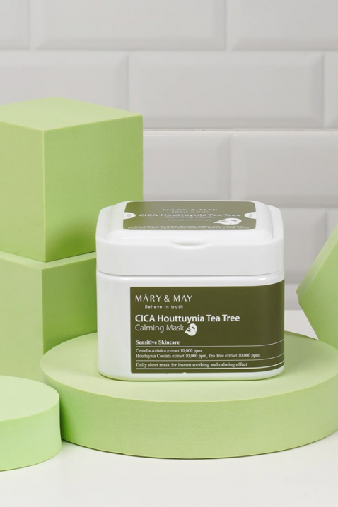 Mary&May Sheet Masks with Calming Effect CICA Houttuynia Tea Tree Calming Mask, 30 pcs * 40 mlIVET.RS - Nova Kolekcija
