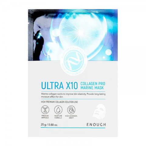 Enough Face sheet mask with collagen Ultra X10 Collagen Pro Marine Mask Pack, 1 pcsIVET.RS - Nova Kolekcija