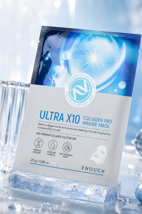 Enough Face sheet mask with collagen Ultra X10 Collagen Pro Marine Mask Pack, 1 pcsIVET.RS - Nova Kolekcija