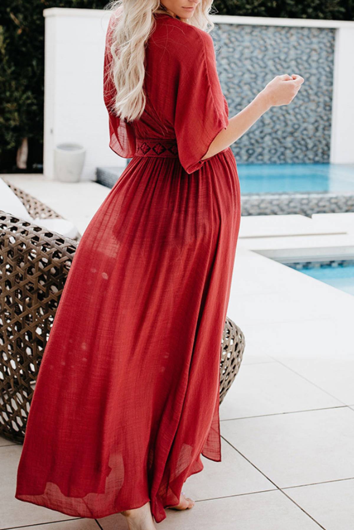 red cover up swimwear