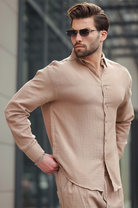 muška košulja MIRVOLZO BEIGE