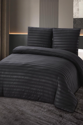 komplet posteljine KRONESA BLACK 160x200 cm памук - 3 dela