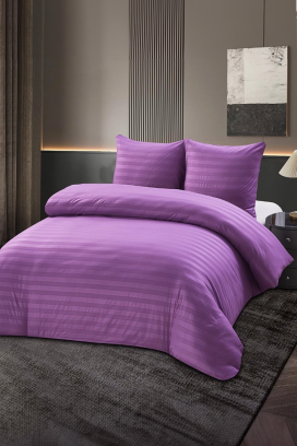 komplet posteljine KRONESA LILA 200x220 cm pamuk - 3 dela