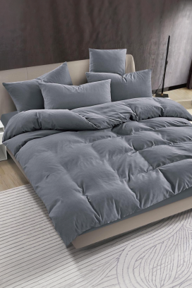 komplet posteljine SOLPESA GREY 200x220 cm pamuk - 3 dela
