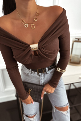 ženska bluza JIRMOXA BROWN