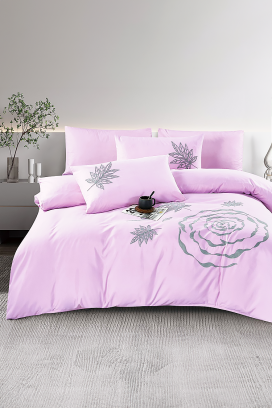 komplet posteljine BIOGELNA PINK 200x220 cm pamuk - 4 dela