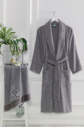 komplet bademantila i peškira DRONEIFA GREY