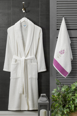 komplet bademantila i peškira DRONEIFA WHITE