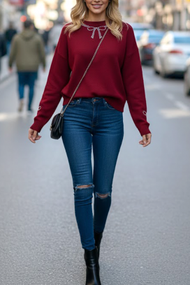 džemper GLEMALDA BORDO